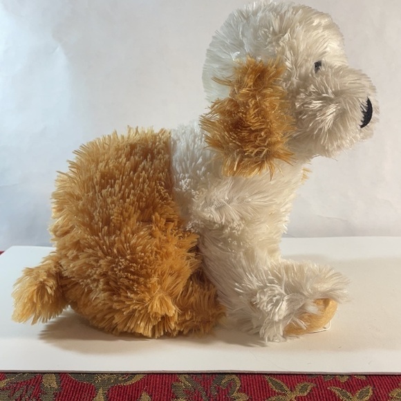 Fiesta White Tan Snuggly Soft Puppy Dog Plush - Picture 4 of 14